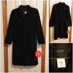 J. Crew Jacket Womens Black Peacoat Wool Blend